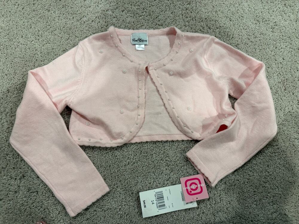 New Girls Rare Editions Cropped Cardi-14 Retail $44